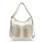 Zellia Női Válltáska/Hátizsáká Alakítható 24157 Beige Matt - Steppelt -
