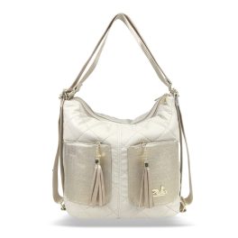   Zellia Női Válltáska/Hátizsáká Alakítható 24157 Beige Matt - Steppelt -