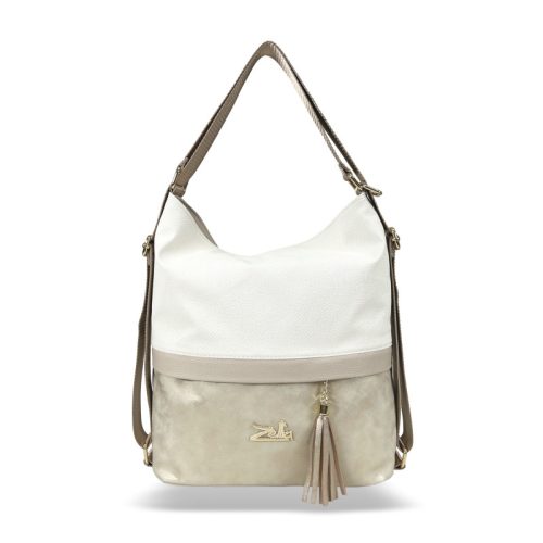 Zellia Női Válltáska/Hátizsáká Alakítható 24040 Beige-Arany - Monaco-Holo -