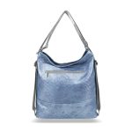 Zellia Női Válltáska/Hátizsáká Alakítható 19010 Jeans Blue - Kék-Ezüst