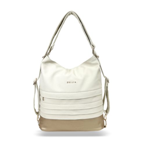 Zellia Női Válltáska/Hátizsáká Alakítható Hz-111 Beige-Pezsgő Arany - D217 -