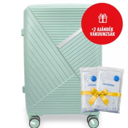   Zafír menta L feladható 20-23kg bőrönd 2 ajándék vákuumzsákkal