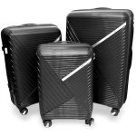 Zafír fekete bőrönd szett